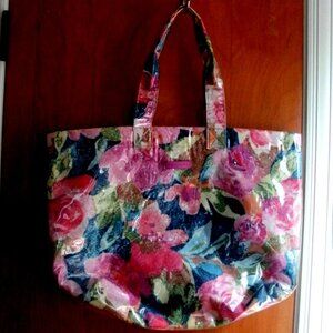 Vera Bradley Superbloom City Shopper Tote Bag Pink & Blue Floral size 20" x 14"